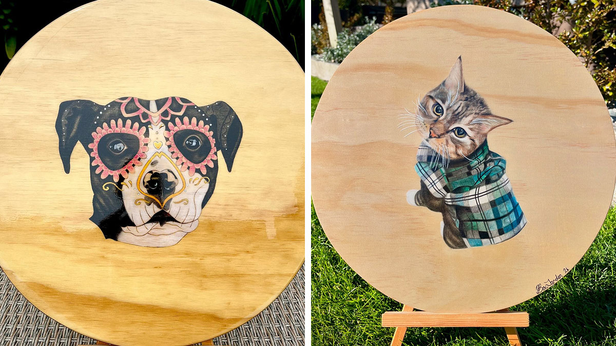 I Created 19 Unique Artworks On Wood Using Colored Pencils And Acrylic Paints