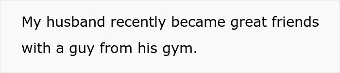 Text on image: Husband making new gym friendship over family tradition. Text on image: Husband making new gym friendship over family tradition.