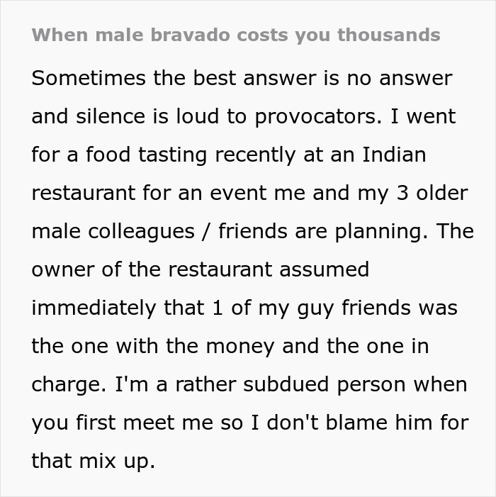 Misogynistic Man Underestimates Woman, Keeps Mocking Her, Regrets It When She Cancels His $11k Deal Misogynistic Man Underestimates Woman, Keeps Mocking Her, Regrets It When She Cancels His $11k Deal