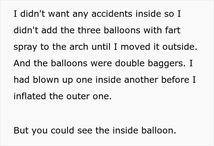 Text about using fart spray with balloons for a prank. Text about using fart spray with balloons for a prank.