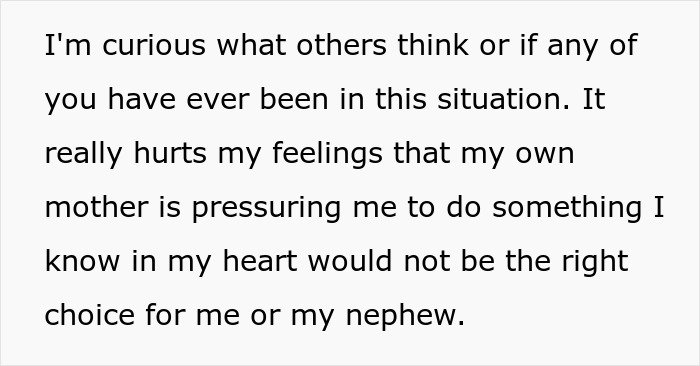 Woman Rejects Dying Parents’ Plea To Adopt Nephew: “Huge Relief That I Don't Have Kids” Woman Rejects Dying Parents’ Plea To Adopt Nephew: “Huge Relief That I Don't Have Kids”