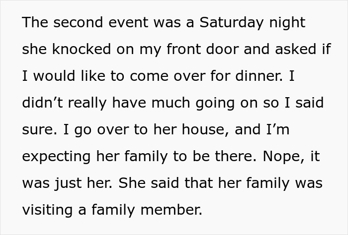 Text about a dinner invitation incident involving an HOA president. Text about a dinner invitation incident involving an HOA president.