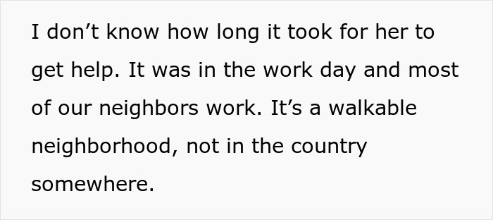 Text about a wife seeking help during the day in a neighborhood, highlighting the setting. Text about a wife seeking help during the day in a neighborhood, highlighting the setting.