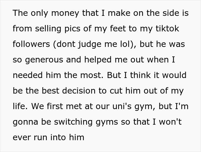 Text message discussing changing gyms to avoid seeing someone familiar. Text message discussing changing gyms to avoid seeing someone familiar.