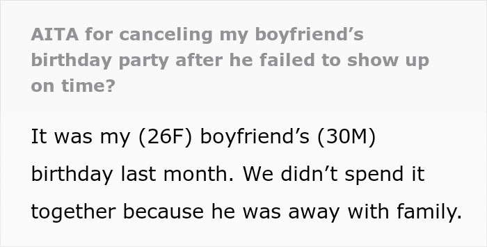 Woman Cancels BF’s Party Because He Was Late, Gets A Text From His Mom Woman Cancels BF’s Party Because He Was Late, Gets A Text From His Mom