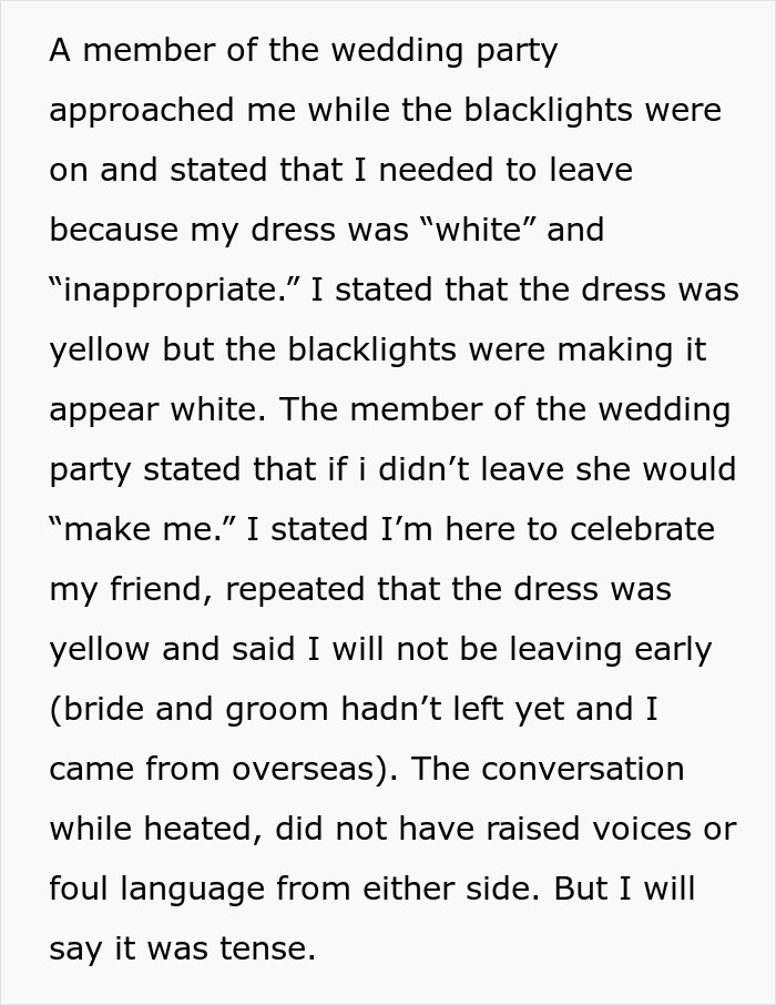 “Incredibly Embarrassed”: Woman’s Dress Changes Color At The Wedding, Is Told To Get Out “Incredibly Embarrassed”: Woman’s Dress Changes Color At The Wedding, Is Told To Get Out