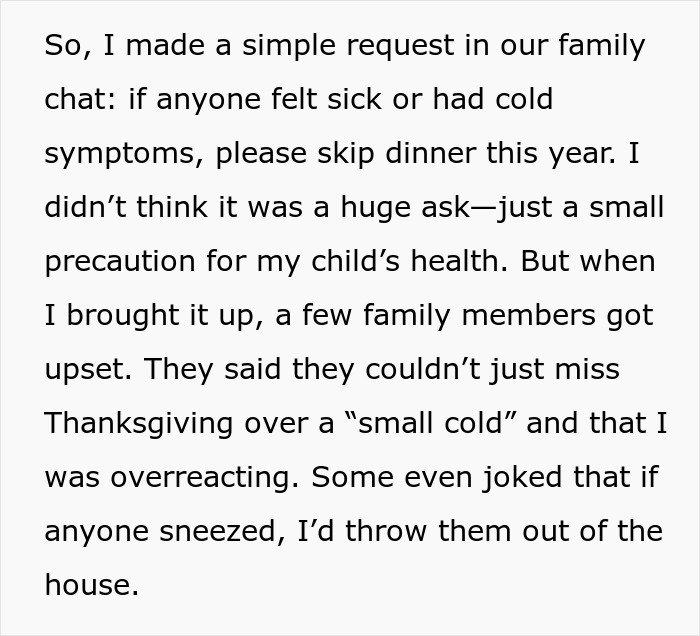 "I Went Too Far": Parent Cancels Thanksgiving After Family Refuses To Follow Simple Rule "I Went Too Far": Parent Cancels Thanksgiving After Family Refuses To Follow Simple Rule