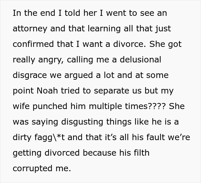 “I Want A Divorce ASAP”: Mom’s ‘Solution’ For Gay Son Stuns Husband, Violence Ensues “I Want A Divorce ASAP”: Mom’s ‘Solution’ For Gay Son Stuns Husband, Violence Ensues