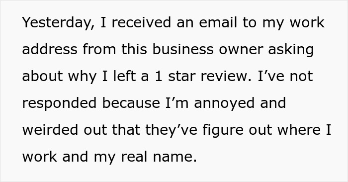 Business Owner Has Questions For Person After They Leave Anonymous 1-Star Review Business Owner Has Questions For Person After They Leave Anonymous 1-Star Review