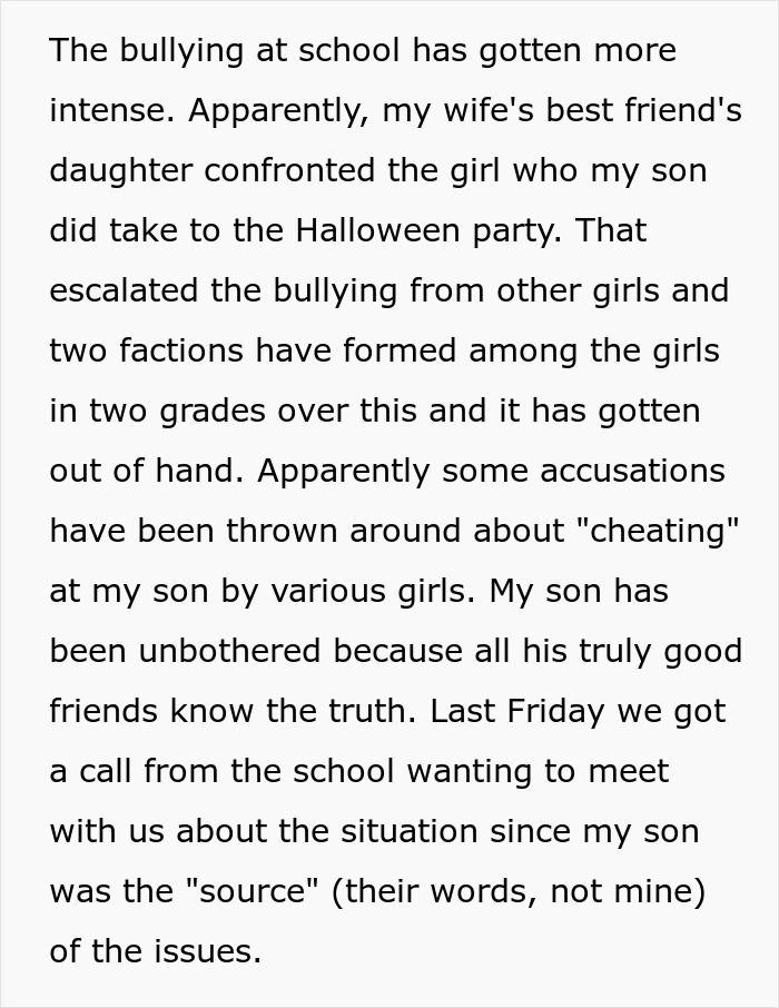 Dad supports son amidst school bullying drama over family friend’s daughter. Dad supports son amidst school bullying drama over family friend’s daughter.
