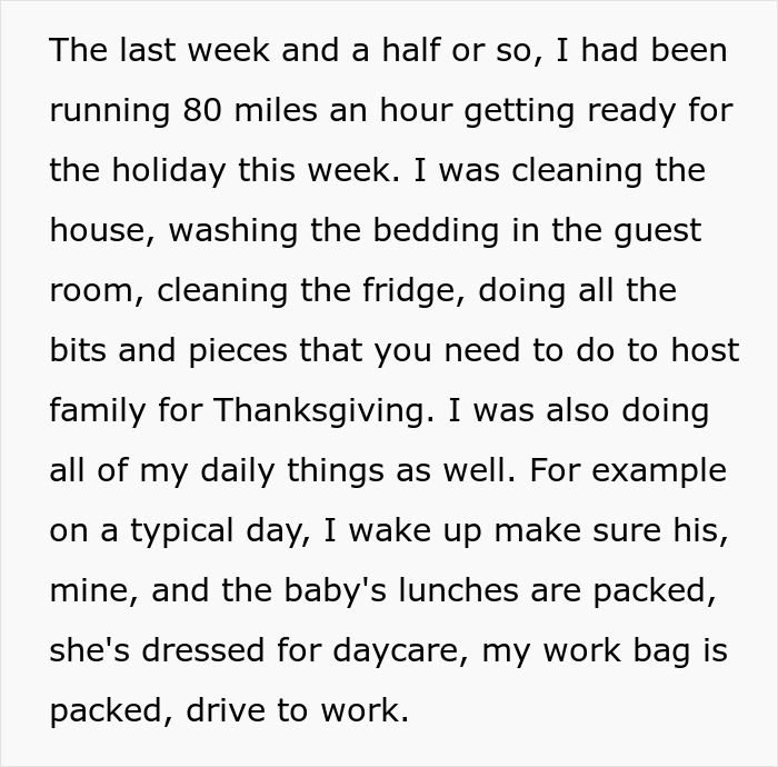 Text about busy preparations for Thanksgiving, related to a husband's attempted manipulation and bluff. Text about busy preparations for Thanksgiving, related to a husband's attempted manipulation and bluff.