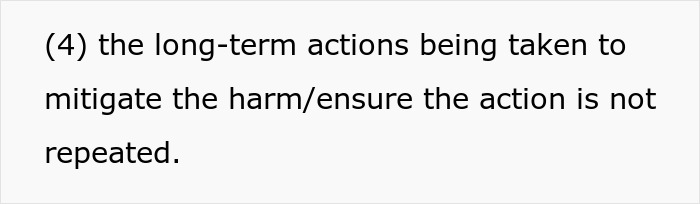 Text discussing long-term actions to mitigate harm and prevent recurrence. Text discussing long-term actions to mitigate harm and prevent recurrence.