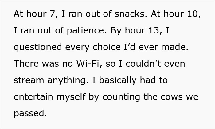 Text recounting a passenger's stressful experience on a train detour without Wi-Fi. Text recounting a passenger's stressful experience on a train detour without Wi-Fi.