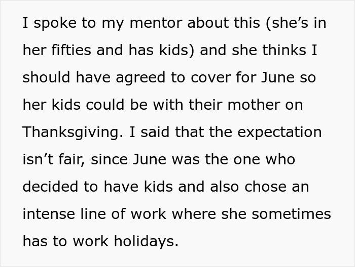 Mom Wants Coworker To Cover Her On Holiday Because She Doesn’t Have Kids, Gets A Reality Check Mom Wants Coworker To Cover Her On Holiday Because She Doesn’t Have Kids, Gets A Reality Check