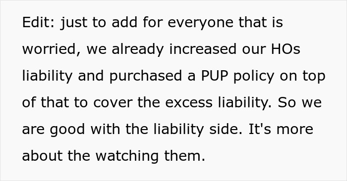 Text about kids alone by pool safety, mentioning increased liability coverage. Text about kids alone by pool safety, mentioning increased liability coverage.