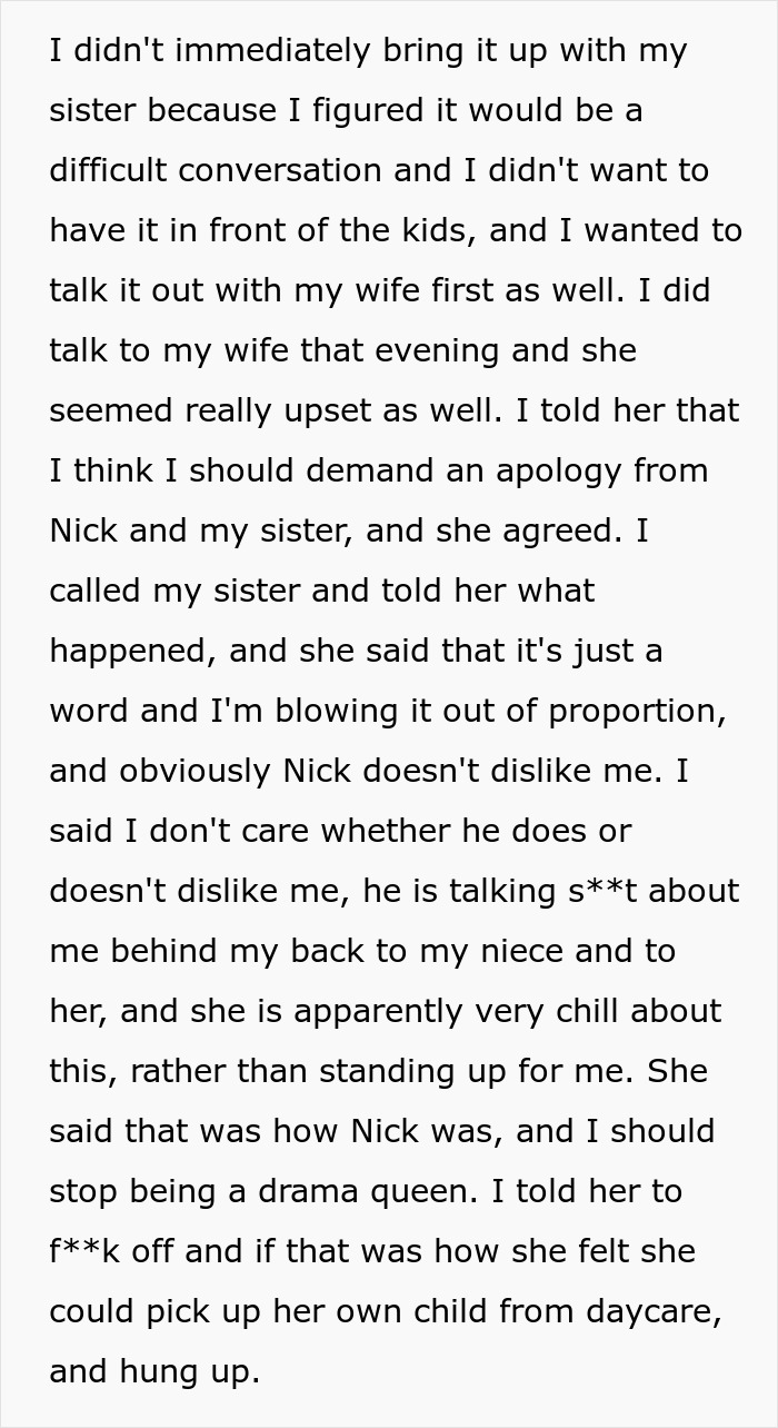 Man Always Babysits His Niece, But Refuses To Do So After She Calls Him A Slur Learned From Her Dad Man Always Babysits His Niece, But Refuses To Do So After She Calls Him A Slur Learned From Her Dad