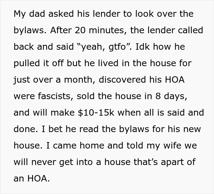 Dad Sells New House After Just 6 Weeks, Says The Invasive HOA Rules Make “Big Brother” Look Tame Dad Sells New House After Just 6 Weeks, Says The Invasive HOA Rules Make “Big Brother” Look Tame