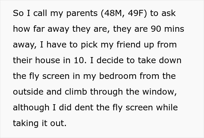 Text snippet about a 20-year-old breaking into his room through a window after losing keys. Text snippet about a 20-year-old breaking into his room through a window after losing keys.