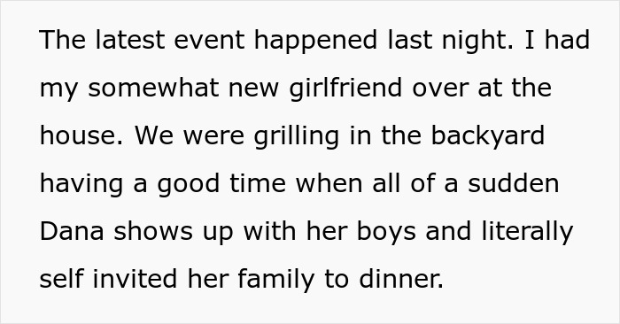 Text screenshot describing an incident involving a new resident and an HOA president. Text screenshot describing an incident involving a new resident and an HOA president.