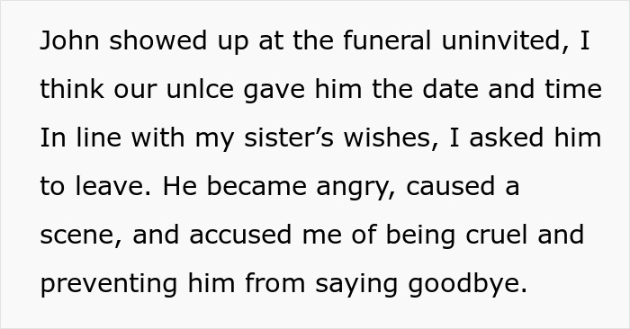 Late Sister's Last Wish Of Banning Bro From Funeral Causes Drama After Sibling Complies Late Sister's Last Wish Of Banning Bro From Funeral Causes Drama After Sibling Complies
