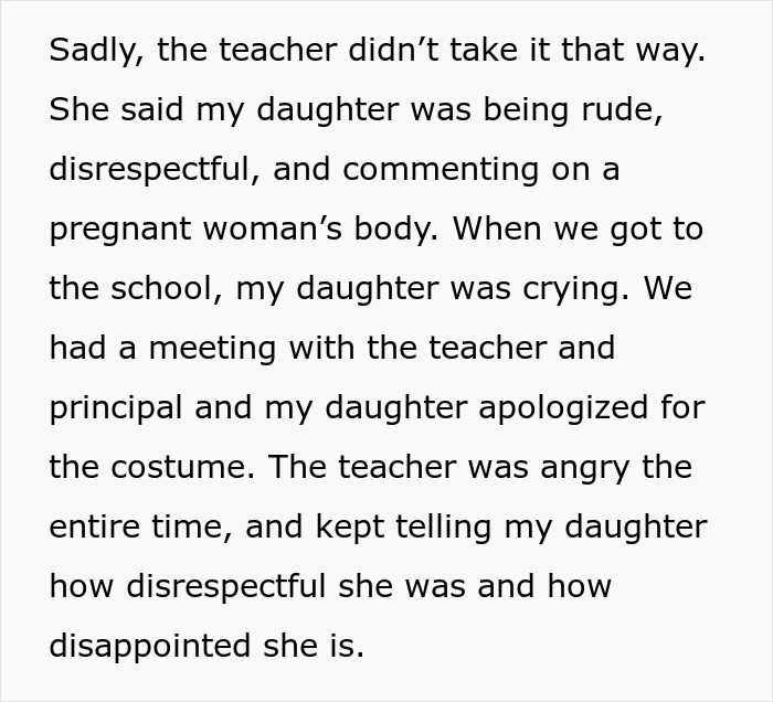 Pregnant Teacher Outraged By 6YO That Chose To Dress Up As Her For Halloween, Kid Left In Tears Pregnant Teacher Outraged By 6YO That Chose To Dress Up As Her For Halloween, Kid Left In Tears