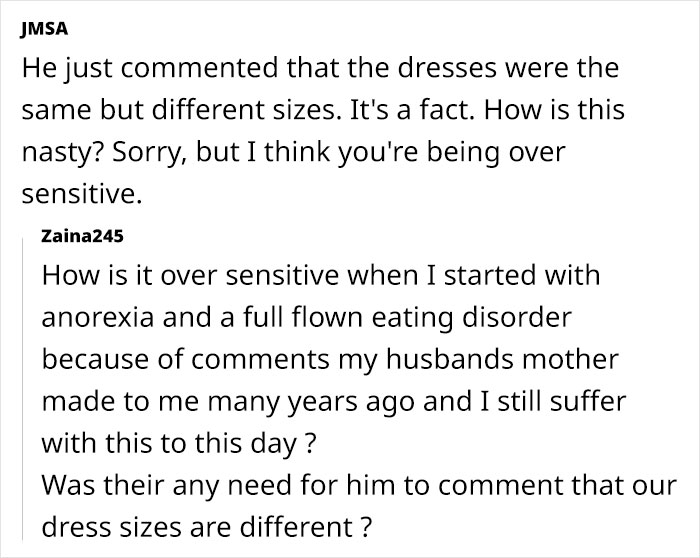 Man Remains Quiet When Bro Comments On His Wife's Dress Size, Faces Her Anger Later On Man Remains Quiet When Bro Comments On His Wife's Dress Size, Faces Her Anger Later On