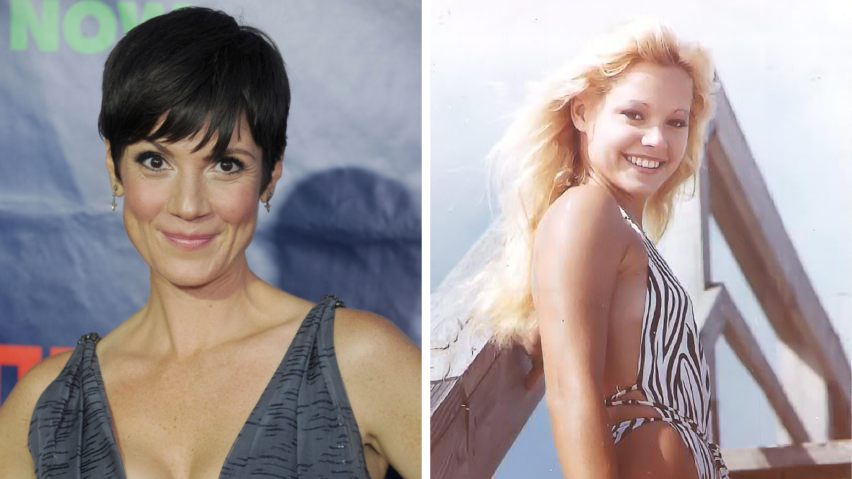 Two women, one with short dark hair at an event and another with long blonde hair in a swimsuit, representing famous people who mysteriously disappeared.