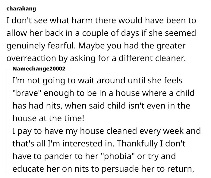 Woman Thinks Her Housekeeper Is Ridiculous To Be Afraid Of Lice Infestation At Her Home Woman Thinks Her Housekeeper Is Ridiculous To Be Afraid Of Lice Infestation At Her Home