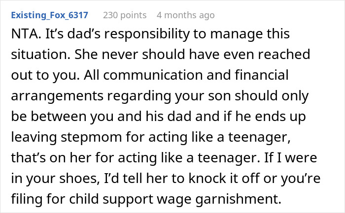 Stepmom Asks To Be Paid $100 A Night For When Fiancé's Son Is At Theirs, Gets A Reality Check Stepmom Asks To Be Paid $100 A Night For When Fiancé's Son Is At Theirs, Gets A Reality Check