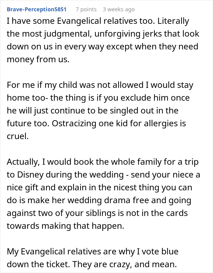 Mom Refuses To Accommodate Anti-Vax Sister’s Kids By Excluding Her Own “Sick” Son From Wedding Mom Refuses To Accommodate Anti-Vax Sister’s Kids By Excluding Her Own “Sick” Son From Wedding