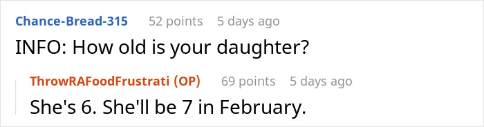 Reddit thread discussing age, focused on frustrations with food complaints. Reddit thread discussing age, focused on frustrations with food complaints.