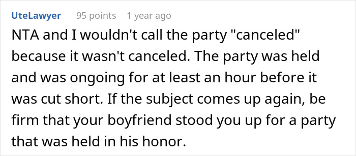 Woman Cancels BF’s Party Because He Was Late, Gets A Text From His Mom Woman Cancels BF’s Party Because He Was Late, Gets A Text From His Mom