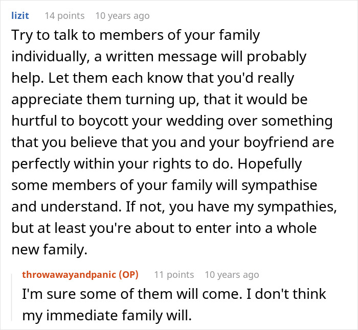 Old-School Parents Skip Daughter's Wedding Over Silly Tradition, She Bans Them From Seeing Her Child Old-School Parents Skip Daughter's Wedding Over Silly Tradition, She Bans Them From Seeing Her Child