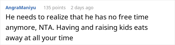 Comment discussing parenting challenges and time management with kids. Comment discussing parenting challenges and time management with kids.