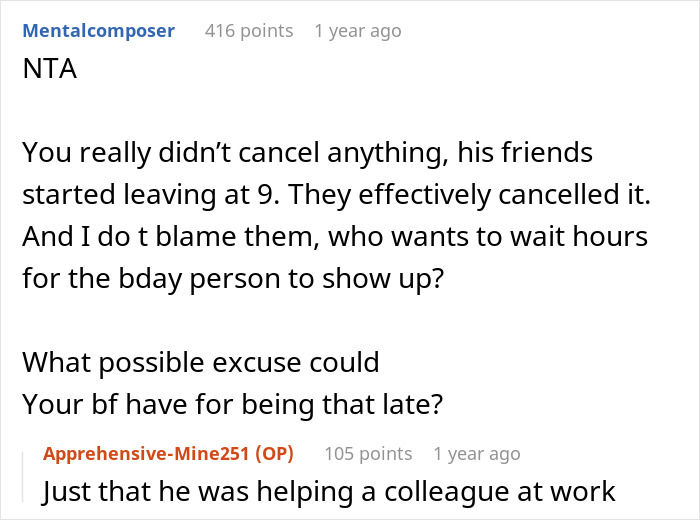 Woman Cancels BF’s Party Because He Was Late, Gets A Text From His Mom Woman Cancels BF’s Party Because He Was Late, Gets A Text From His Mom