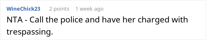 Comment suggesting calling police for trespassing after a neighbor was bitten by a dog. Comment suggesting calling police for trespassing after a neighbor was bitten by a dog.