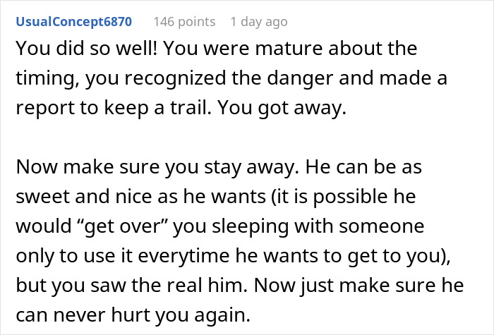 Text exchange on recognizing danger and ending a toxic relationship. Text exchange on recognizing danger and ending a toxic relationship.