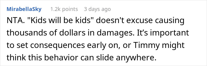 Text of a comment discussing the legal and financial implications of a child's actions by a pond. Text of a comment discussing the legal and financial implications of a child's actions by a pond.