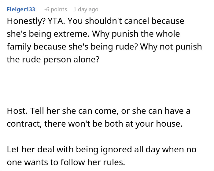 Comment on sister’s Thanksgiving rules causing hosting dilemma. Comment on sister’s Thanksgiving rules causing hosting dilemma.