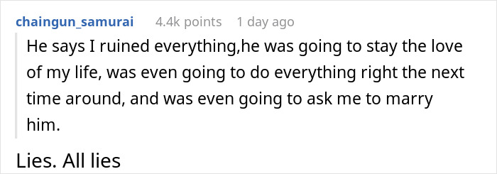 Text conversation discussing breakup claims and accusations. Text conversation discussing breakup claims and accusations.