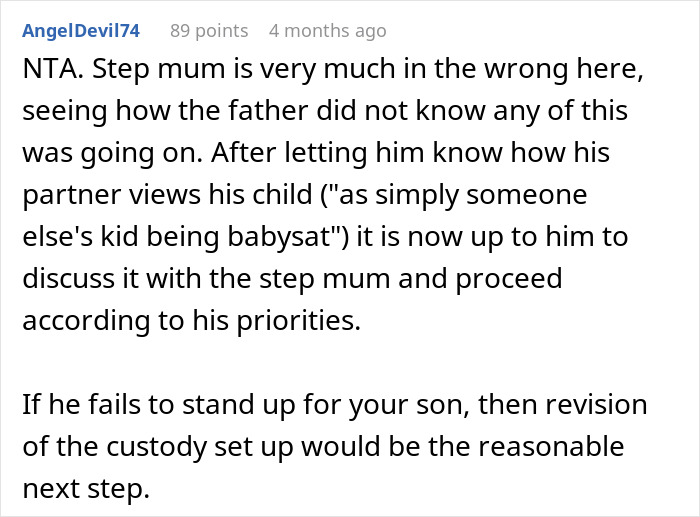 Stepmom Asks To Be Paid $100 A Night For When Fiancé's Son Is At Theirs, Gets A Reality Check Stepmom Asks To Be Paid $100 A Night For When Fiancé's Son Is At Theirs, Gets A Reality Check