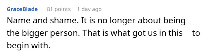 GraceBlade comment highlights sexism, urging action. GraceBlade comment highlights sexism, urging action.