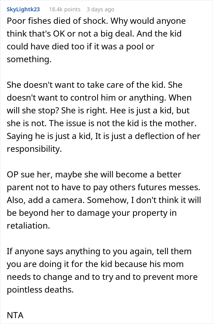 Reddit comment discussing a lawsuit involving a neighbor and a private pond incident with a child. Reddit comment discussing a lawsuit involving a neighbor and a private pond incident with a child.