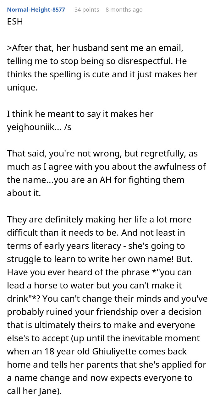 “I Thought The Spelling Was A Joke”: Parents Angry After Friend Gets Honest About Their Baby’s Name “I Thought The Spelling Was A Joke”: Parents Angry After Friend Gets Honest About Their Baby’s Name