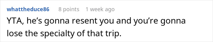 Reddit comment discussing family tradition and friendship priorities. Reddit comment discussing family tradition and friendship priorities.