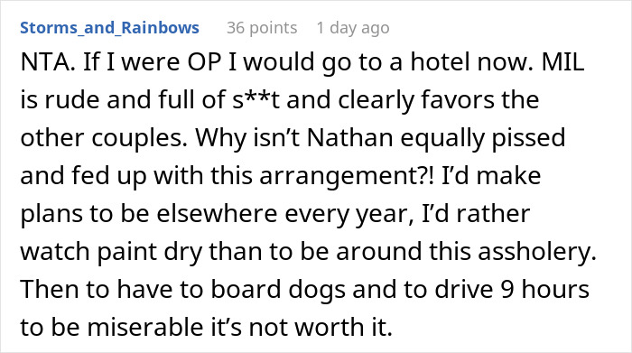 Reddit comment expressing frustration about being on an air mattress during family holidays. Reddit comment expressing frustration about being on an air mattress during family holidays.