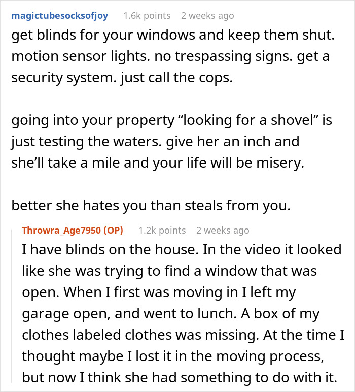 Reddit users discuss retaliatory behavior of HOA president with new resident, sharing security advice. Reddit users discuss retaliatory behavior of HOA president with new resident, sharing security advice.