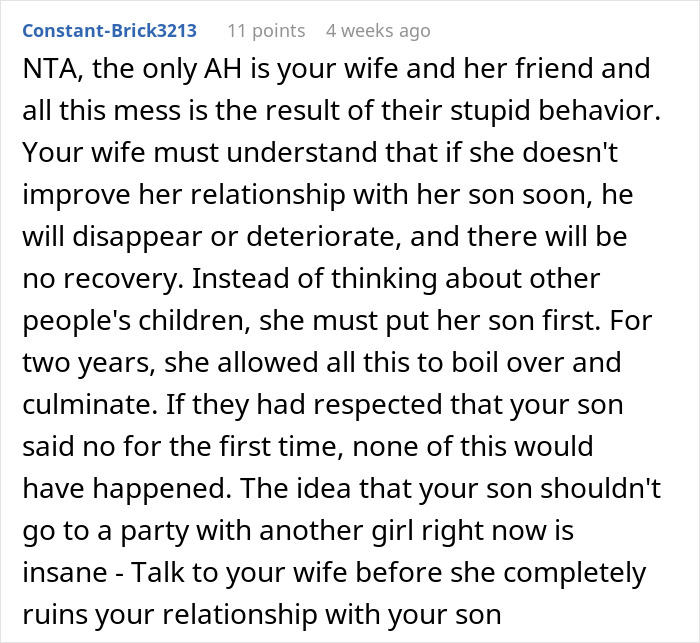 Discussion about family dynamics and conflict over son's relationship choices. Discussion about family dynamics and conflict over son's relationship choices.