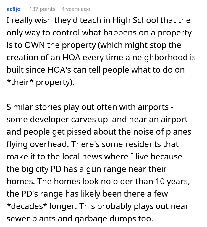 Text image discussing property ownership and HOA challenges. Text image discussing property ownership and HOA challenges.