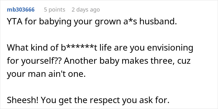 Reddit comment criticizing a man for not helping his pregnant wife with their toddler. Reddit comment criticizing a man for not helping his pregnant wife with their toddler.